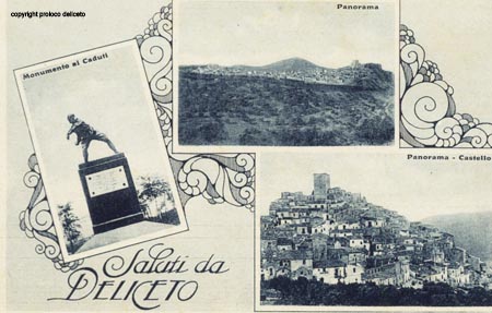 Deliceto Anni '50 - monumento ai caduti, panorama Sud, panorama Rione Scarano