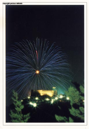 Deliceto notturno con fuochi d'artificio